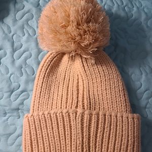 Steve Madden Womens 57182 Speckled Cable Knit Beanie Hat Cuffed Green Pom OS